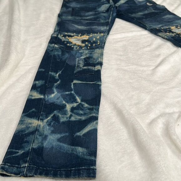 Smoke Rise Denim Distressed Blue Acid Washed Jeans! Size 34 - Picture 2 of 7